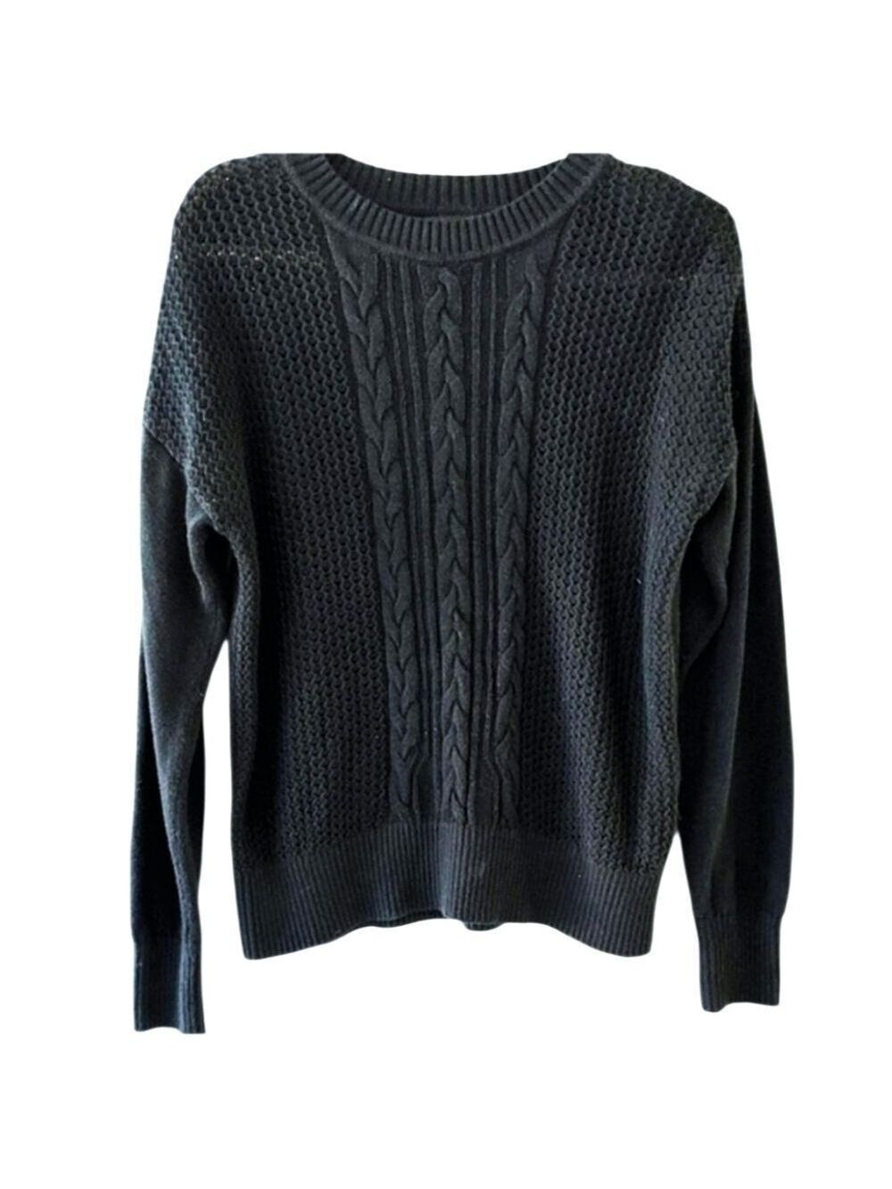 BANANA REPUBLIC Cotton Blend Boxy Fisherman Cable Knit Sweater Size Medium